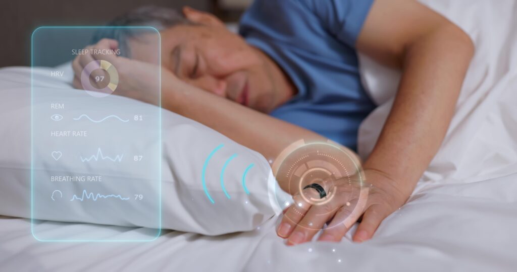 AI smart ring wearable device tracking health and fitness data